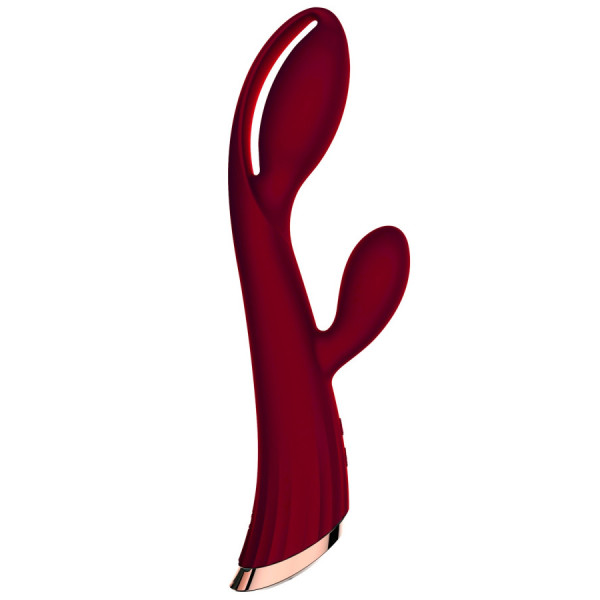 Vibromasseur rouge avec stimulateur de clitoris LRIS USB 